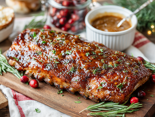 Chris’s Cranberry Glazed Pork Backribs in packaging