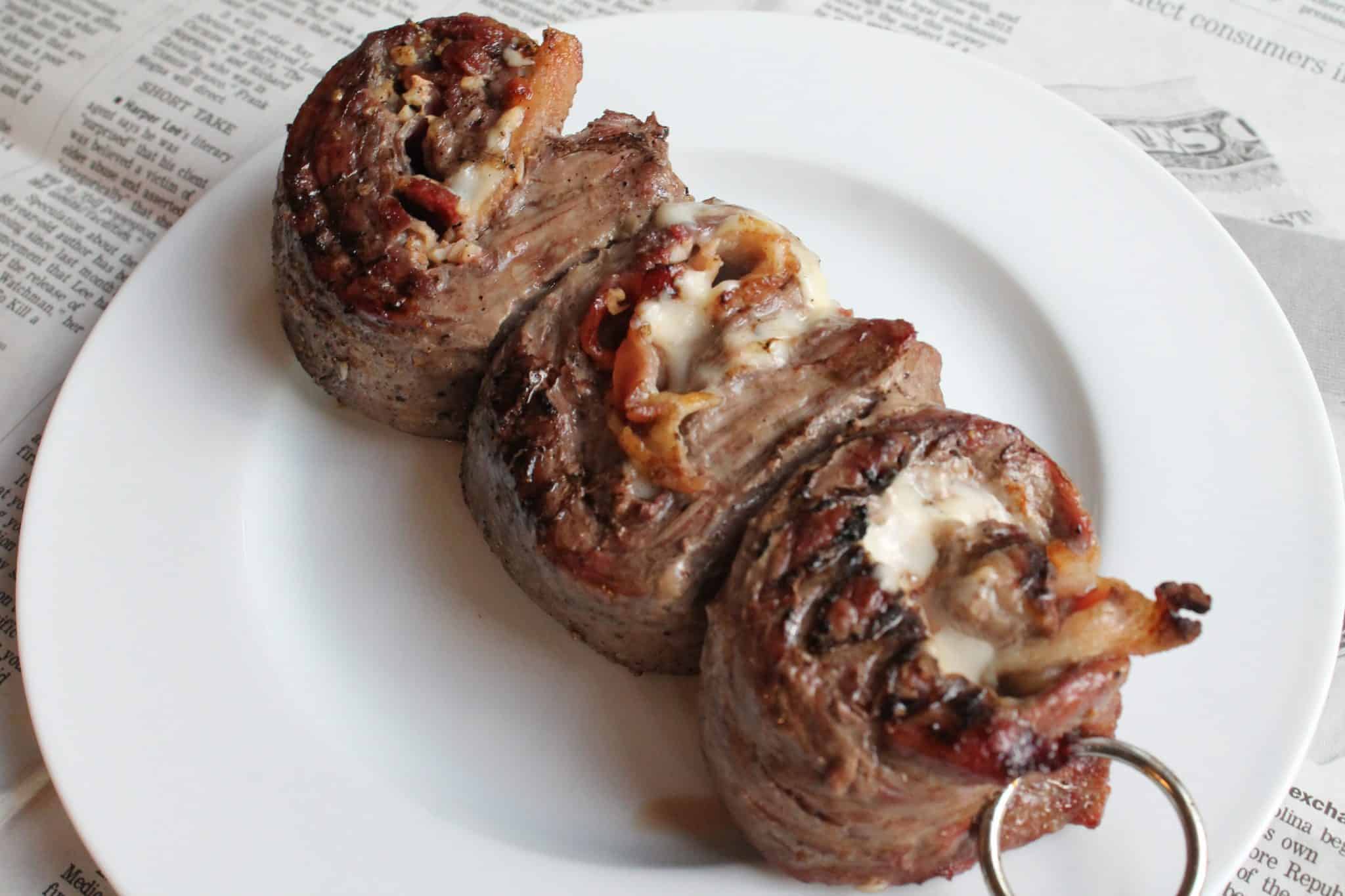 Grilled Bacon Stuffed Flank Steak