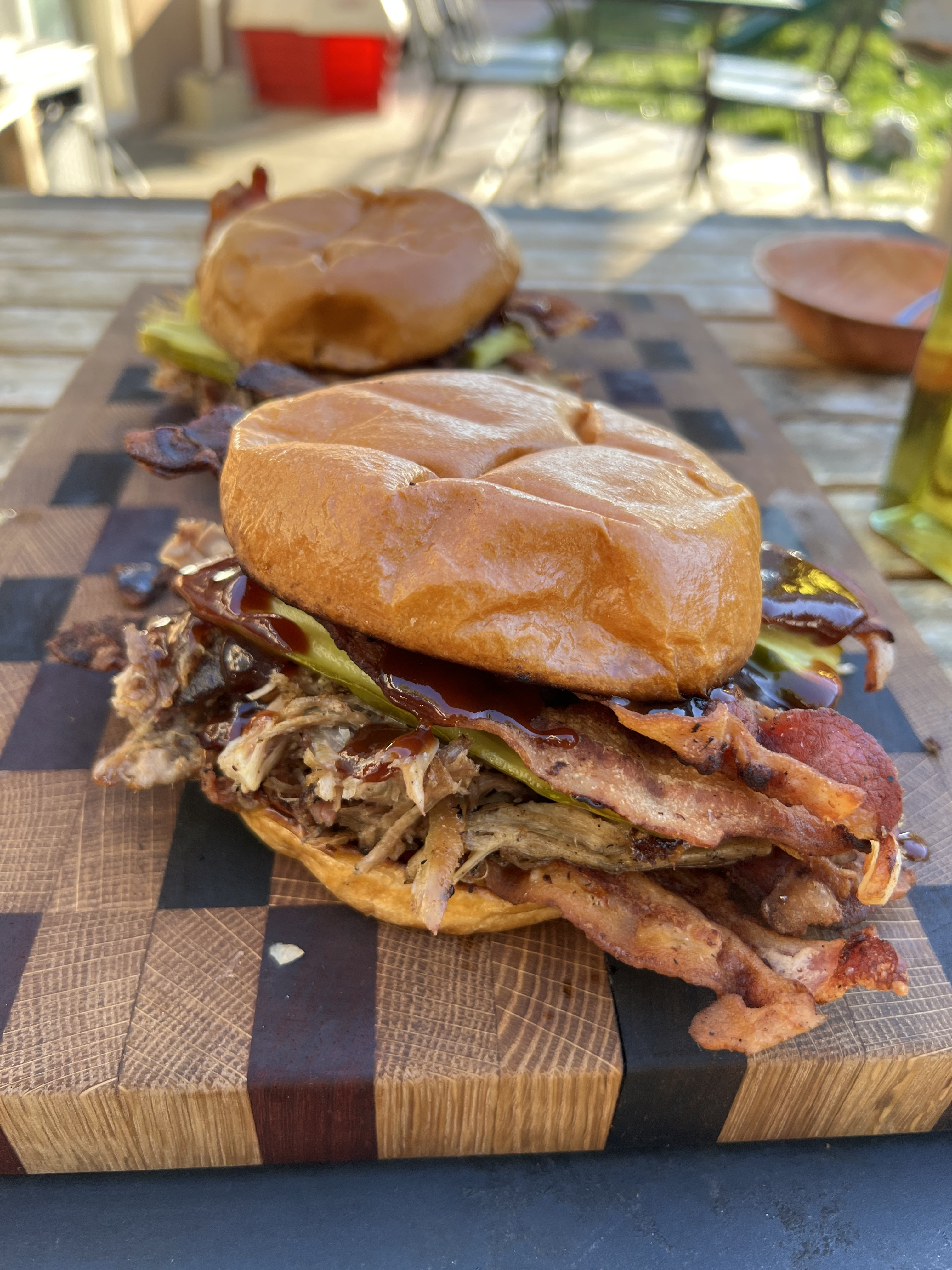 Miguel’s Pulled Pork Sandwich with Crispy Bacon