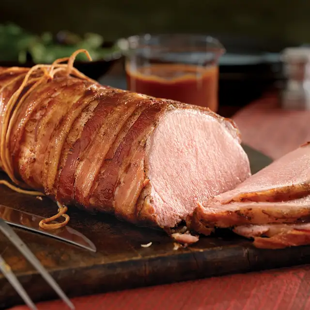Saucy Bacon-Wrapped Pork Loin