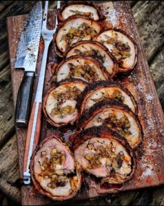 David’s Bacon-Wrapped Pork Loin with Cranberry Stuffing