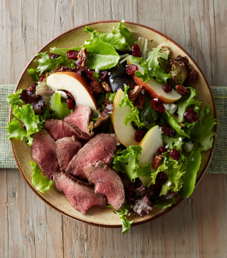 Beef Tenderloin, Cranberry and Pear Salad