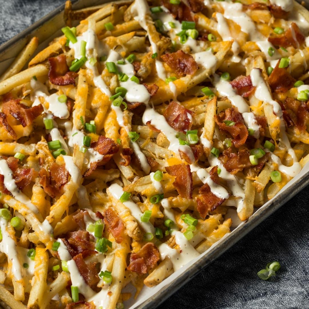 Loaded Cheese Fries with Swift Double Smoked Thick Cut Bacon