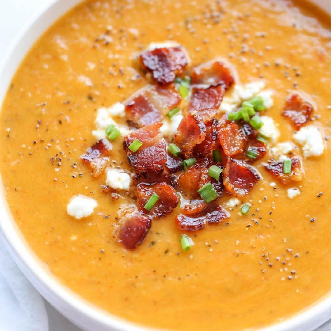 Roasted Butternut Squash Soup with Swift Bacon
