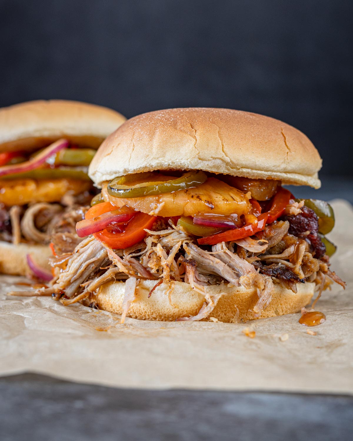 Sweet and Sour Pulled Pork Sandwiches by @chilesandsmoke