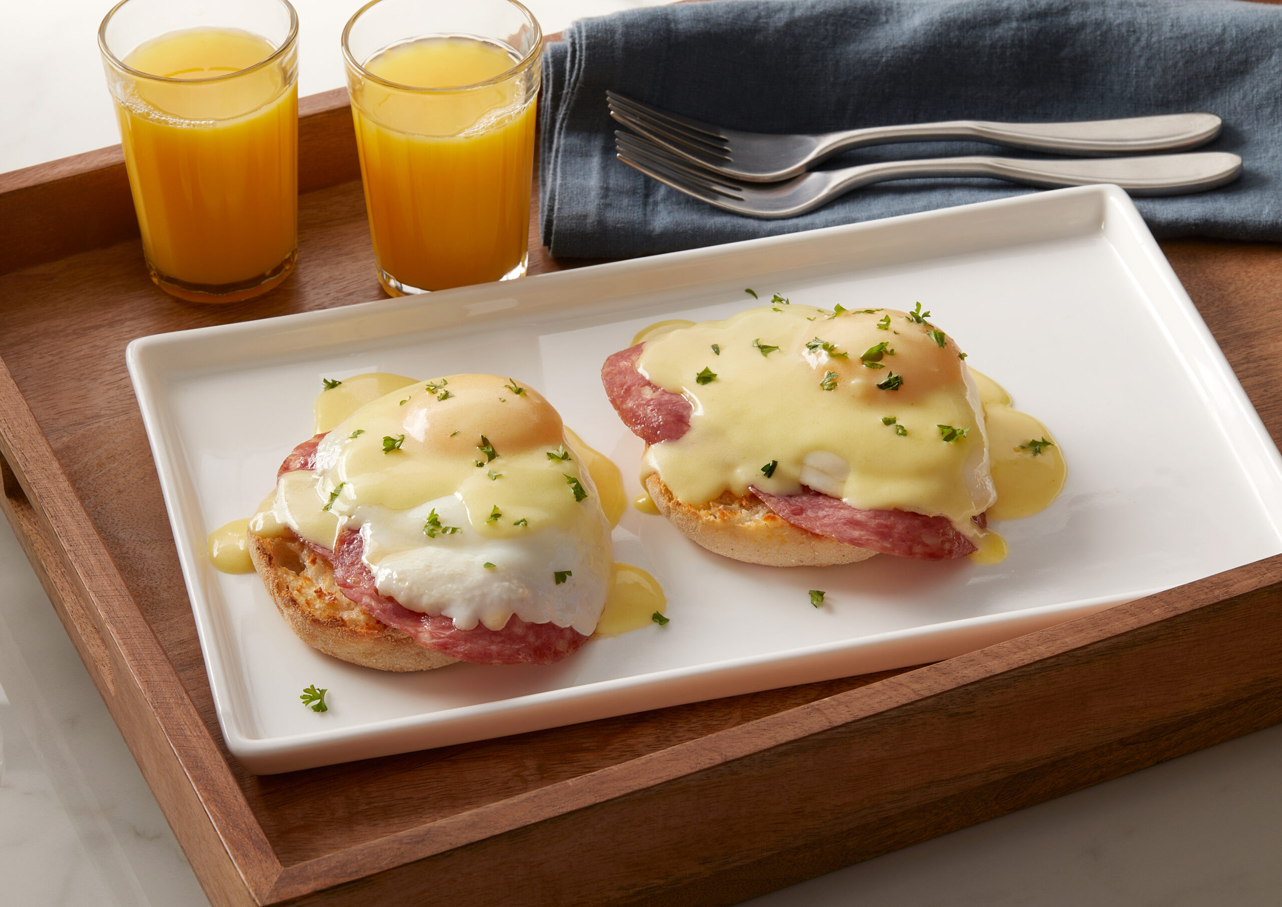 Hard Salami Egg Benedict