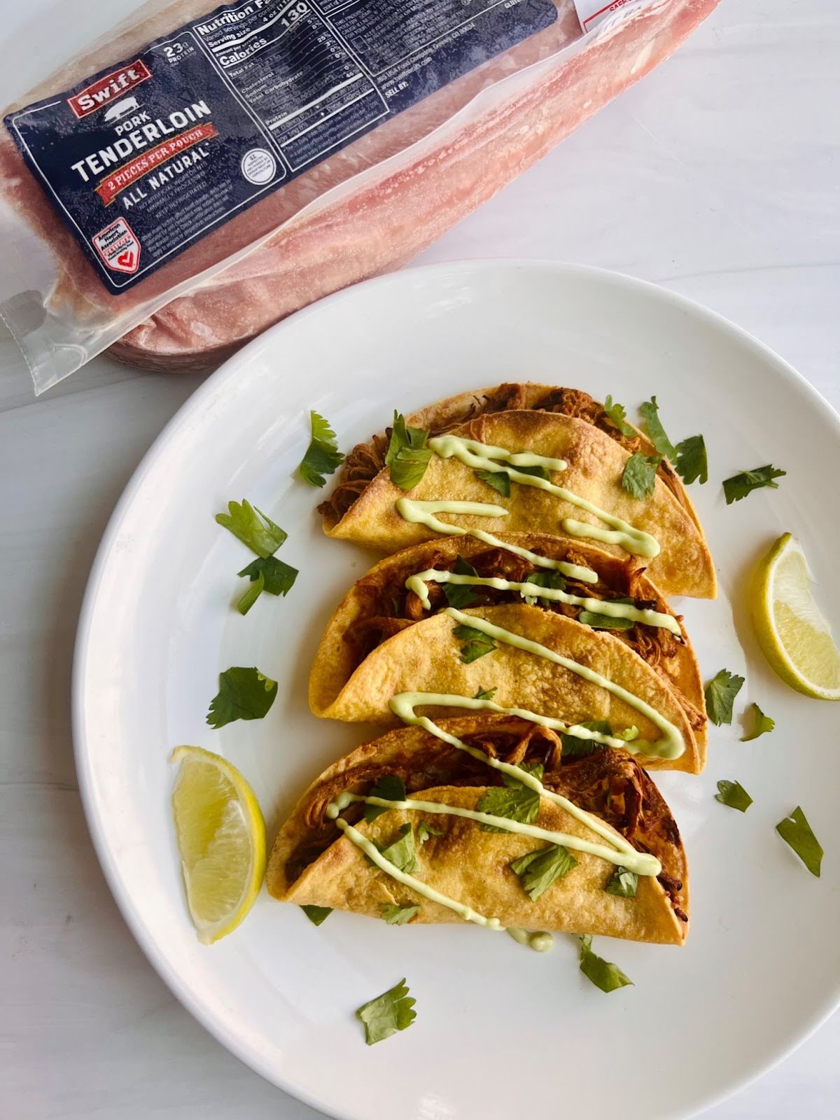 Carnitas Crispy Tacos in packaging