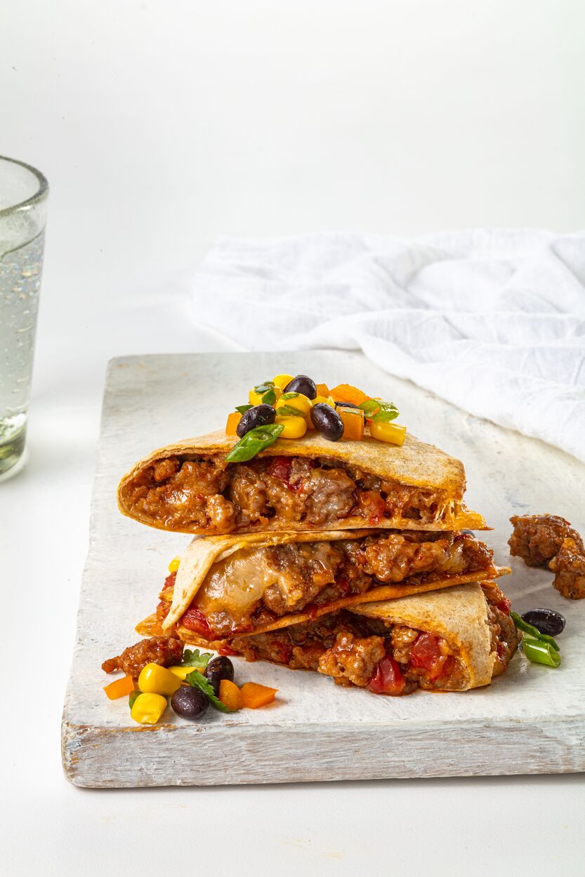Chili & Cheese Ground Pork Quesadillas in packaging