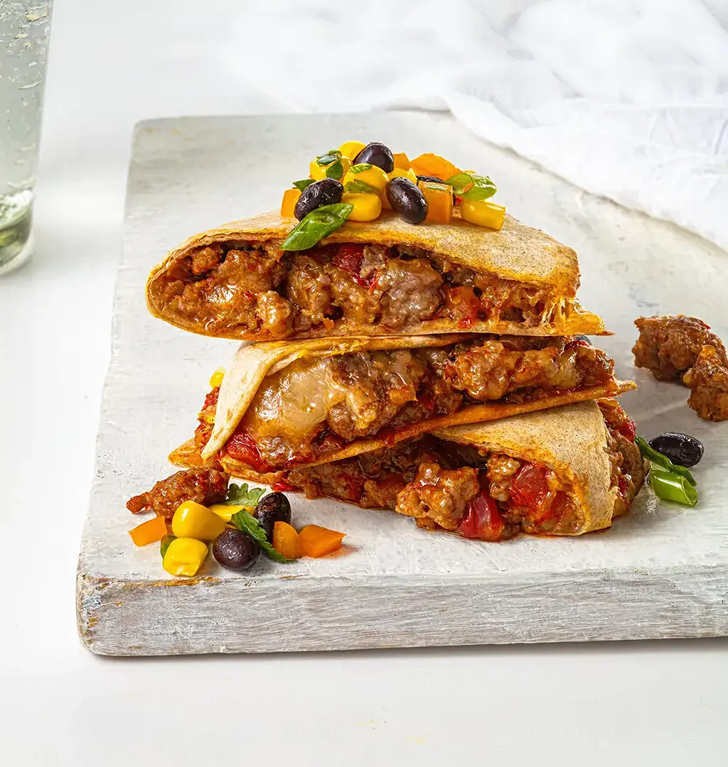 Chili & Cheese Ground Pork Quesadillas