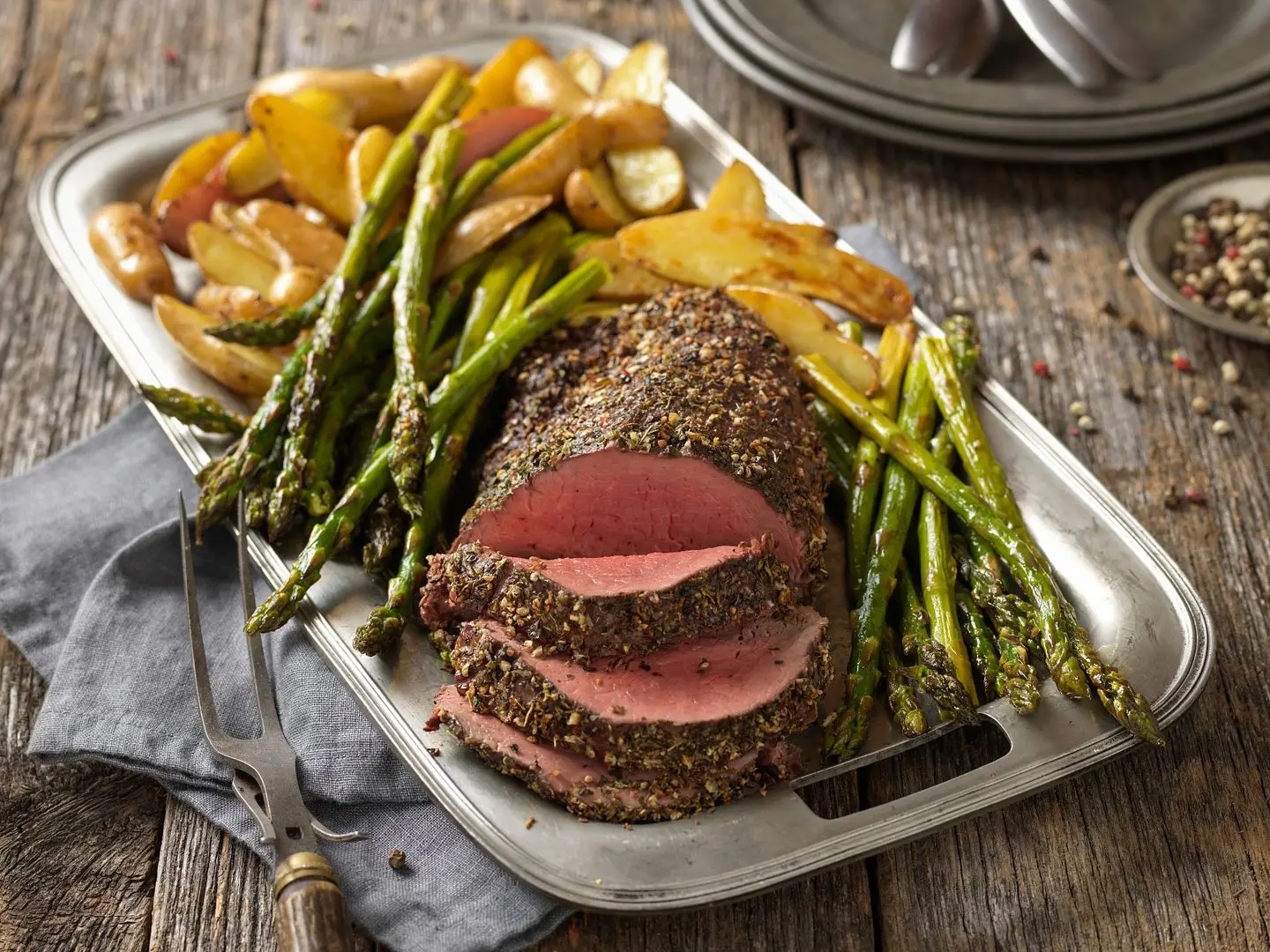 Pepper Herb-Crusted Beef Tenderloin