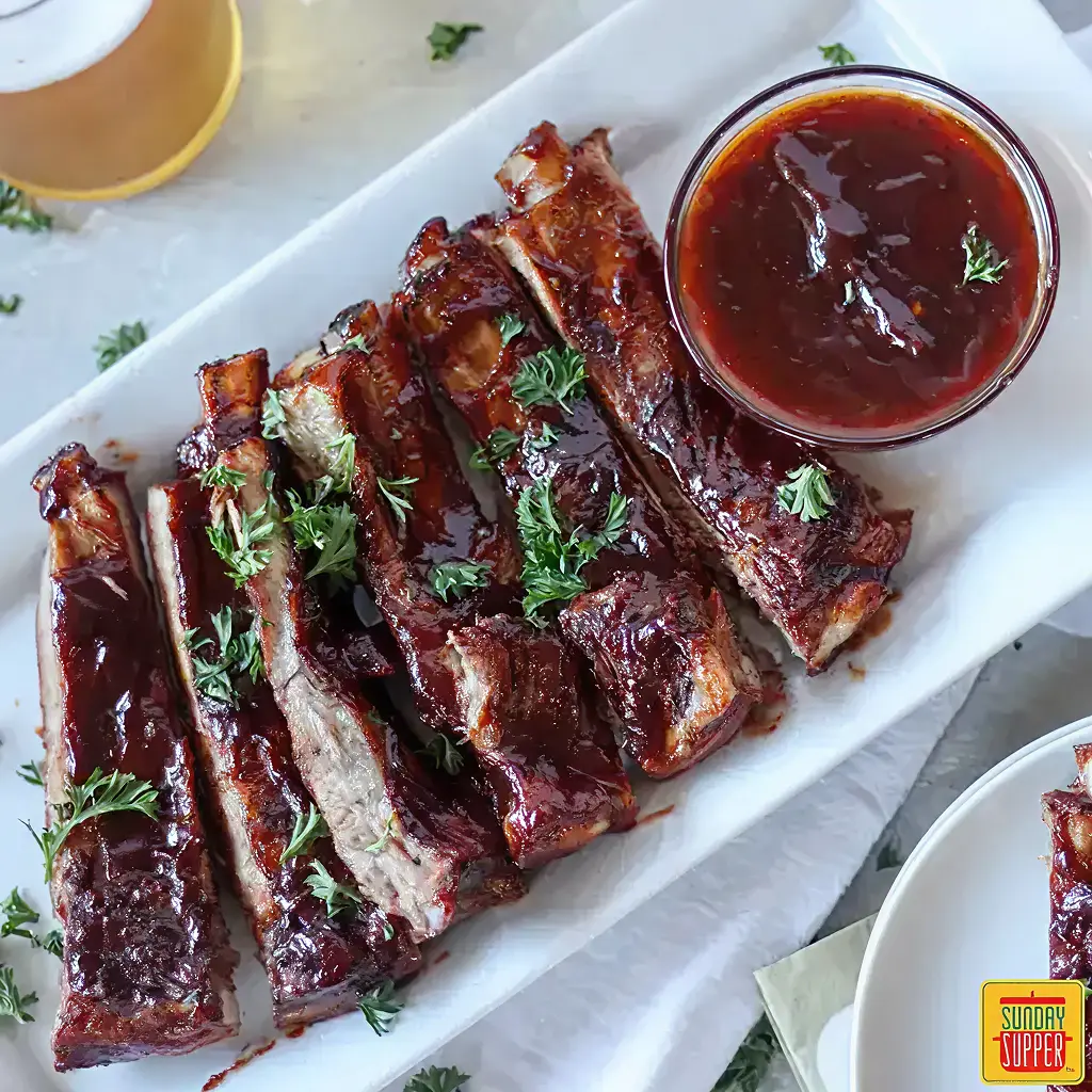 Slow Cooker Pork Ribs with Bourbon BBQ Sauce