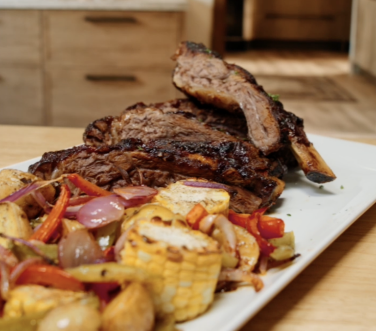 Easy Sheet-Pan BBQ Beef Ribs & Veggies
